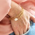 Lisa Angel Ladies' Gold Cable Chain and Pearl Bracelet