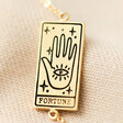 Close Up of Gold Fortune Tarot Card Bracelet