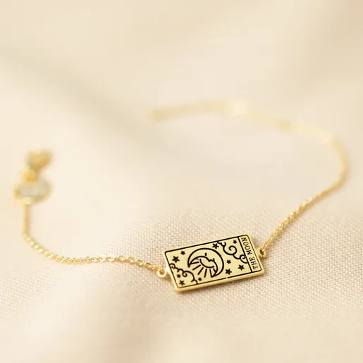Gold The Moon Tarot Card Bracelet