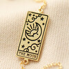 Close Up of Gold The Moon Tarot Card Bracelet
