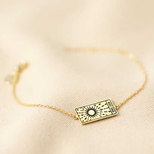 Gold The Sun Tarot Card Bracelet