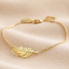 Personalised Gold Feather Bracelet on Model