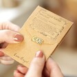 Gold Fortune Tarot Card Bracelet on Packaging