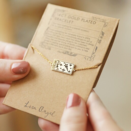 On Packaging Gold The Star Tarot Card Bracelet on Packaging