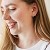 Clear and Blue Crystal Moon Stud Earrings in Gold With Other Earrings