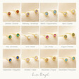 Sterling Silver Birthstone Stud Earrings in Gold All Birthstones Available