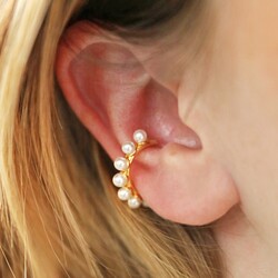 Pearl Ear Cuff in Gold