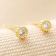 April Crystal Sterling Silver Birthstone Stud Earrings in Gold