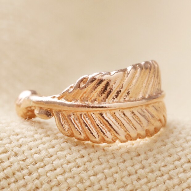 Tiny Rose Gold Sterling Silver Feather Ear Cuff Tiny Rose Gold Sterling Silver Feather Ear Cuff