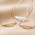 Gold Feather Necklace With Silver and Rose Gold Options