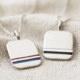 Men's Engraved Enamel Stripe Pendant Necklace