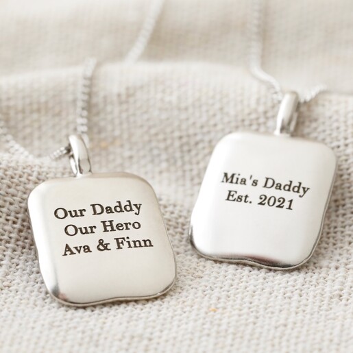 Personalisations on Men's Engraved Enamel Stripe Pendant Necklace