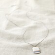 Full Length of Men's Engraved Enamel Stripe Pendant Necklace