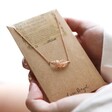 Rose Gold Feather Necklace on Packaging