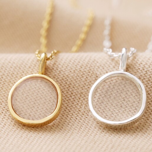 Gold and Silver Options of Personalised Clear Resin Initial Pendant Necklace