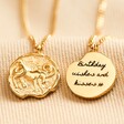 Front and Back of Personalised Gold Stainless Steel Zodiac Pendant Necklace