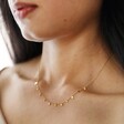 Model Wearing Stainless Steel Star Charm Necklace in Gold