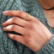 Beaded Chain Adjustable Ring in Gold on Model