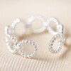 Back of Beaded Chain Adjustable Ring in Silver