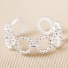 Beaded Chain Adjustable Ring in Silver