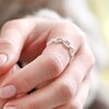 Beaded Chain Adjustable Ring in Silver on Model