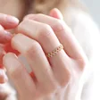 Crystal Leaves Ring in Gold on Model