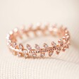Crystal Leaves Ring in Rose Gold