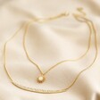 Full Length Of Sun and Horn Layered Necklace in Gold