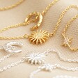 Sun and Moon Chain Necklaces in Silver and Gold Together