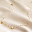Sun and Moon Chain Necklace in Gold on Beige Fabric