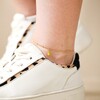 Model Wearing Enamel Lemon Charm Anklet in Gold