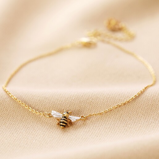 Gold Bumblebee and Daisy Anklet Lisa Angel Ladies' Gold Bumblebee and Daisy Anklet