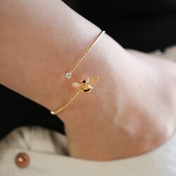 Bumblebee Open Bangle in Gold