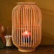 Hanging Rattan Lantern with Candle in The Holder