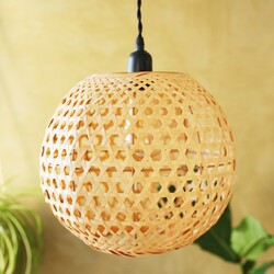 Round Woven Bamboo Lampshade
