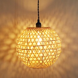 Round Woven Bamboo Lampshade