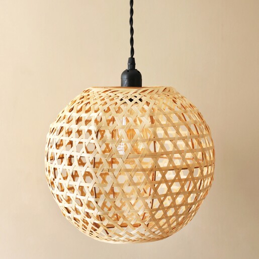 Lisa Angel Round Woven Bamboo Lampshade