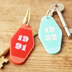 Personalised Birthday Bold Date Acrylic Keyring