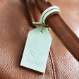 Mint Green Personalised Constellation Leather Luggage Tag on Bag
