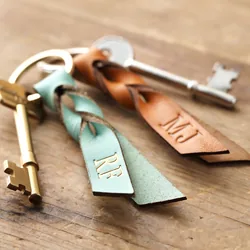 Personalised Twisted Knot Leather Keyring