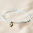 Hamsa Hand Charm Cord Anklet in Blue