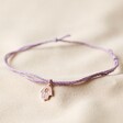 Hamsa Hand Charm Cord Anklet in Purple