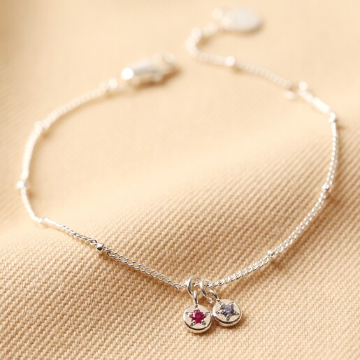 Lisa Angel Ladies' Silver Personalised Birthstone Bracelet