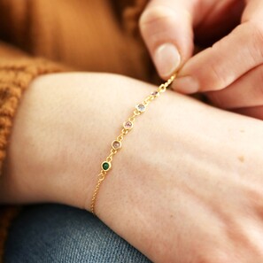 Personalised Delicate Birthstone Bracelet