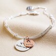Lisa Angel Thoughtful Personalised 'Your Drawing' Double Disc Charm Bracelet