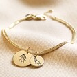 Lisa Angel Ladies' Gold Personalised 'Your Drawing' Double Disc Charm Bracelet