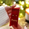 Unique Personalised Red Ribbon Decoration with Stud Earrings