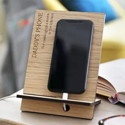 Men's Personalised Wooden Phone Holder
