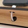 Men's Personalised Wooden Phone Holder Cable Slot