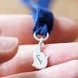 model holding silver cat Personalised Engraved Charm Ribbon Bookmark